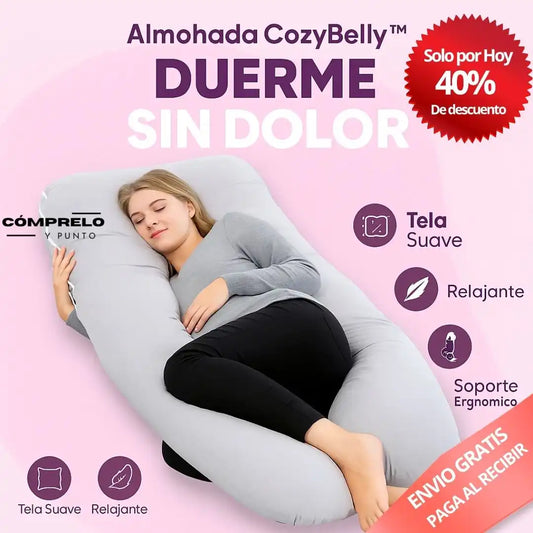 CozyBelly™ – Almohada Térmica de Embarazo | Duerme sin dolor y sin trasnocharte