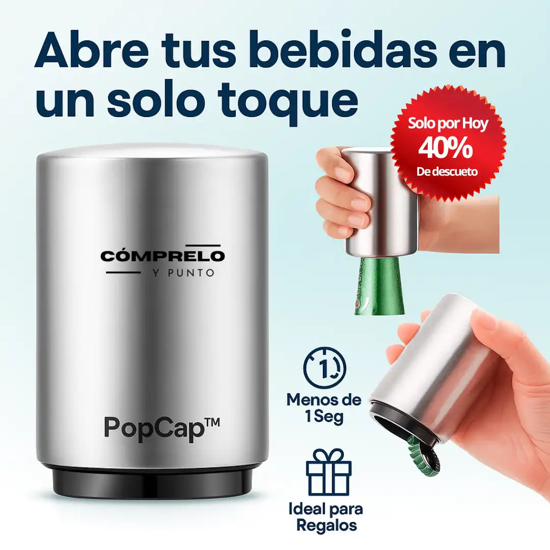 PopCap™ - Destapador Automático de Botellas: Abre tu bebida en un solo toque