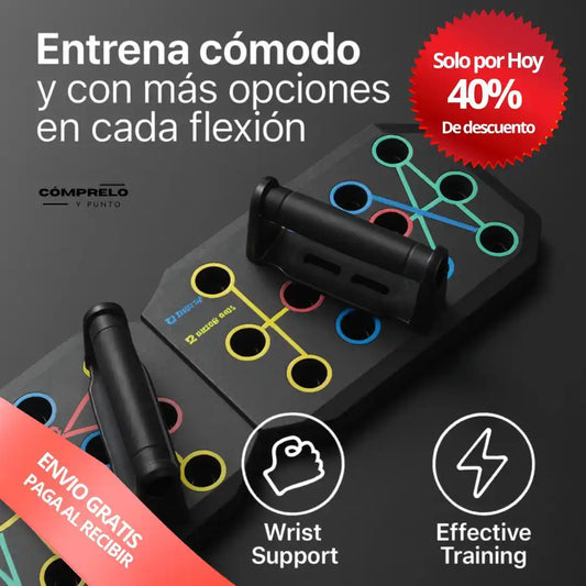 PowerPush® – Tabla de Flexiones Multifuncional | Fortalece todo tu tren superior sin dolor de muñeca