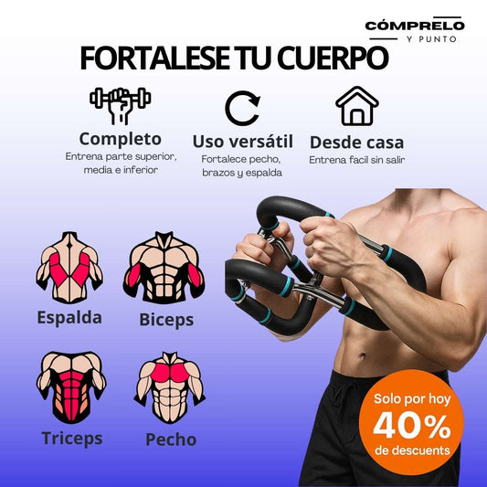 IronFlex Pro – Barra de fuerza total para pecho y brazos.