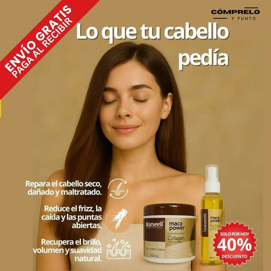 Duo Karseell – Reparación profunda con colágeno (300ml) y aceite esencial de maca (60ml)