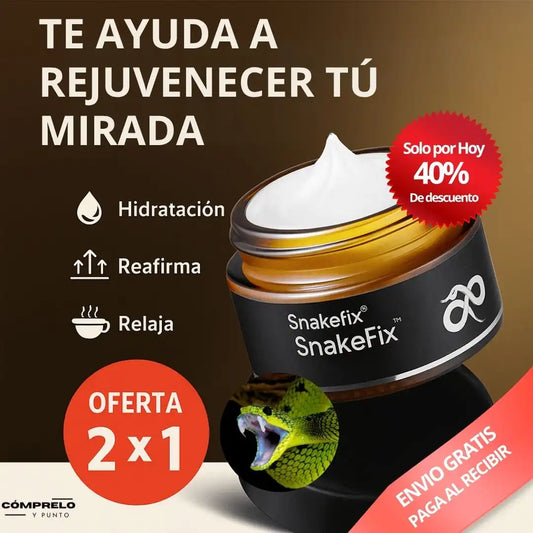 SnakeFix™ – Crema Contorno de Ojos con Veneno de Serpiente | Rejuvenece tu mirada al instante