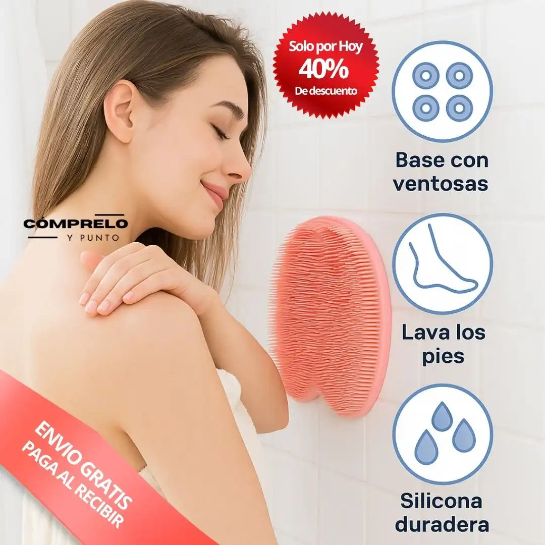 EasyClean® – Cepillo de Silicona Lava Espalda y Pies ¡Limpieza profunda sin agacharse ni enredos!