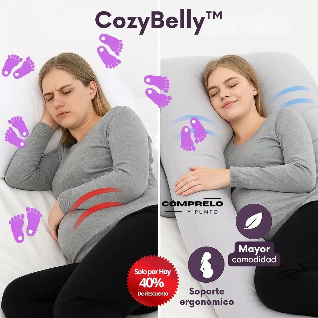CozyBelly™ – Almohada Térmica de Embarazo | Duerme sin dolor y sin trasnocharte