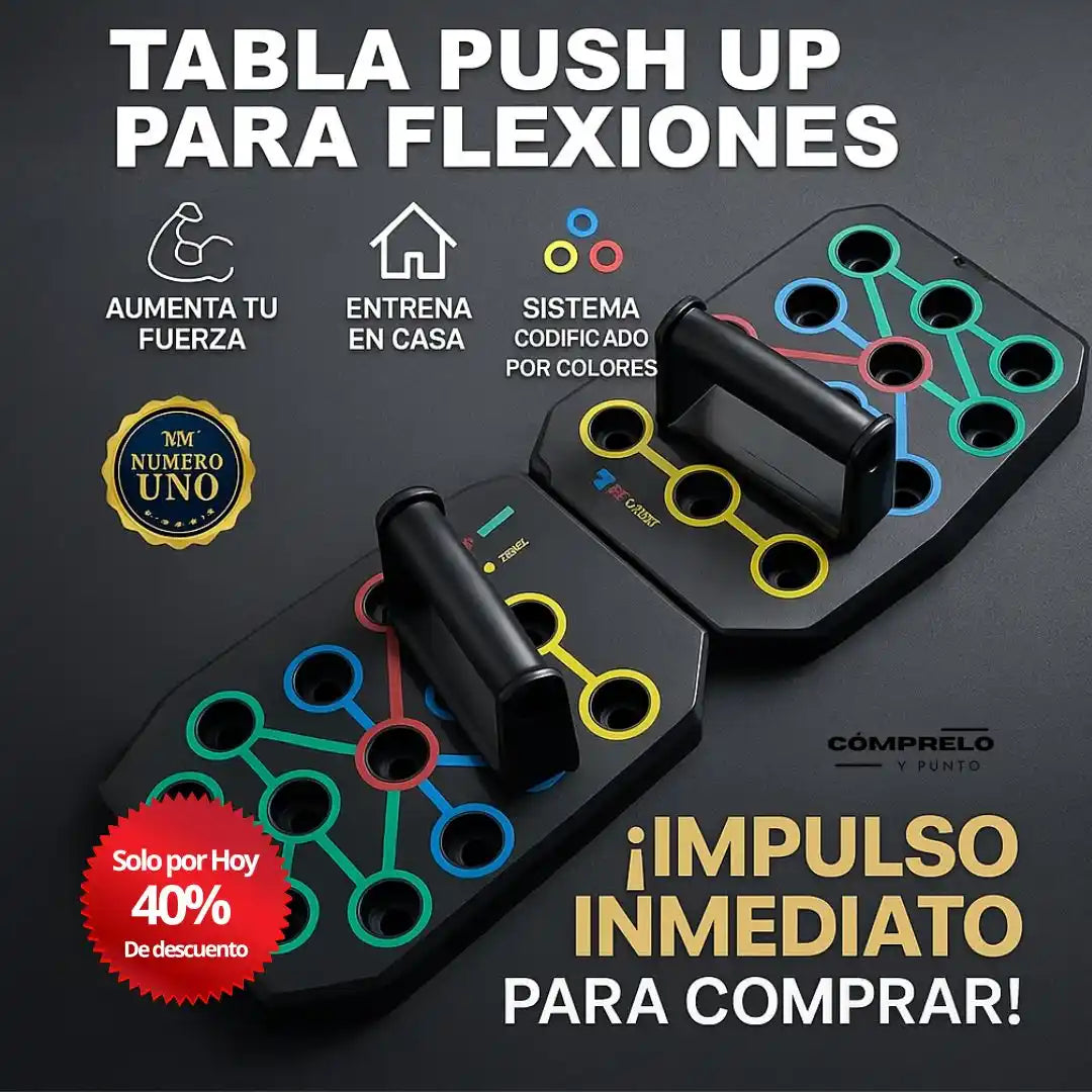PowerPush® – Tabla de Flexiones Multifuncional | Fortalece todo tu tren superior sin dolor de muñeca