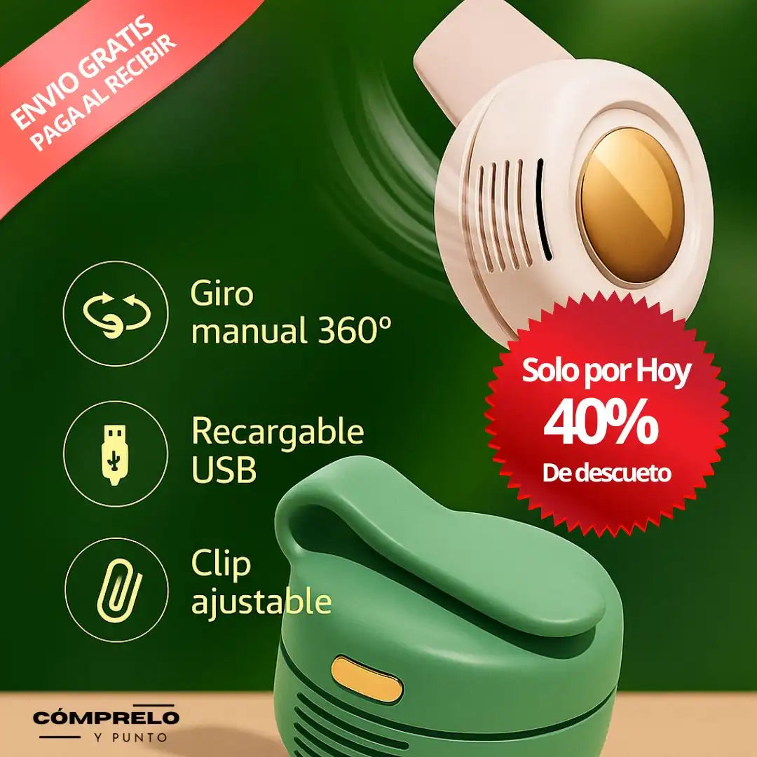 CoolBreeze™ Mini Ventilador Portátil | Refresca donde vayas, sin ocupar tus manos