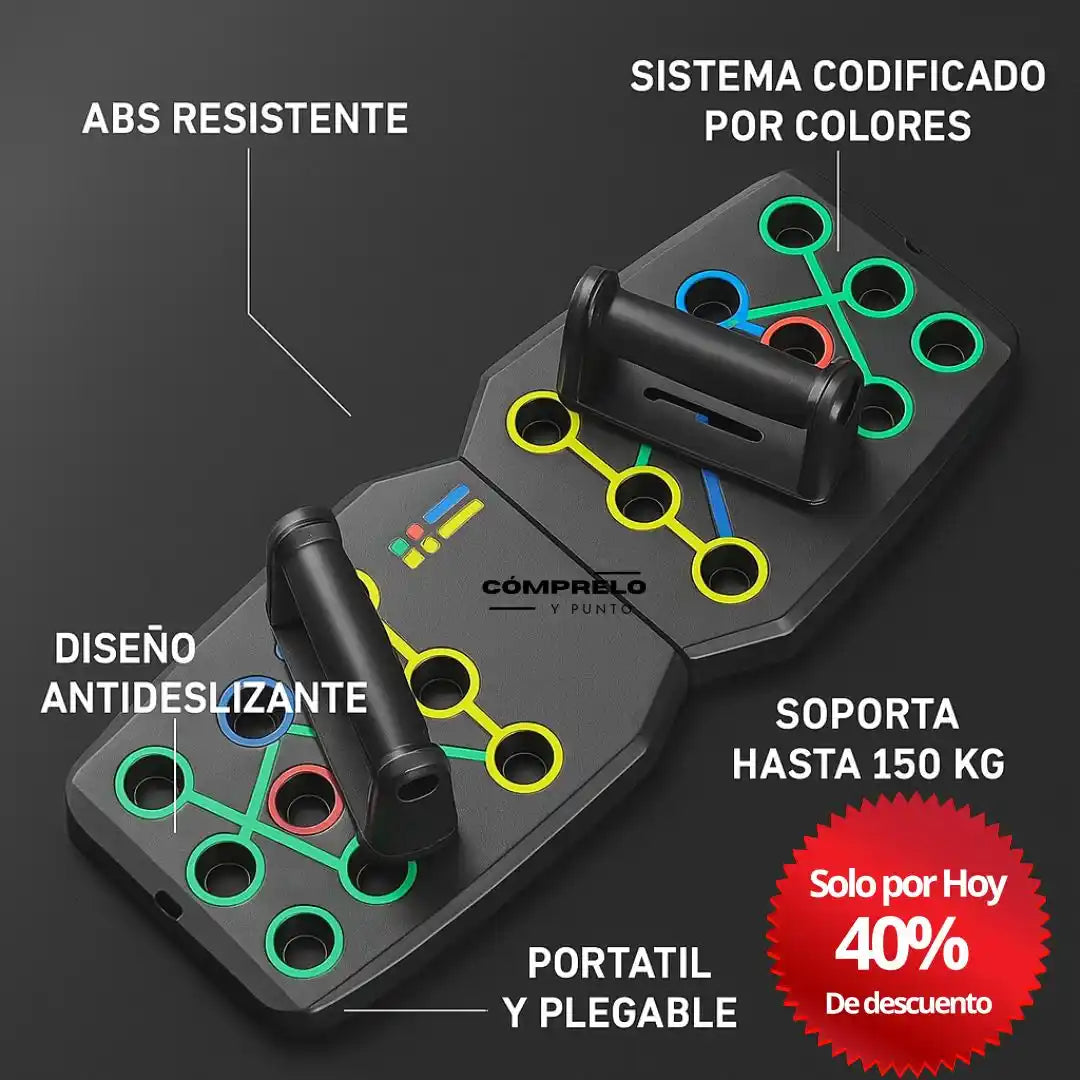 PowerPush® – Tabla de Flexiones Multifuncional | Fortalece todo tu tren superior sin dolor de muñeca