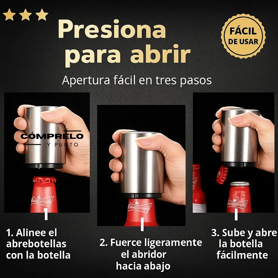 PopCap™ - Destapador Automático de Botellas: Abre tu bebida en un solo toque