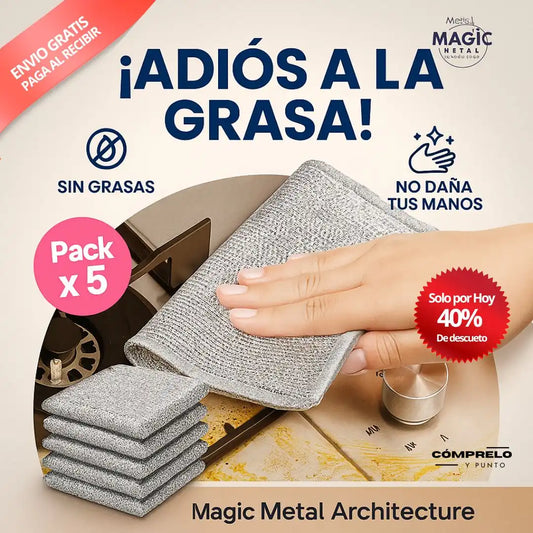 SteelPro™ | Paños Metálicos Antirayones x5 – Limpieza Poderosa sin Dañar tus superficies