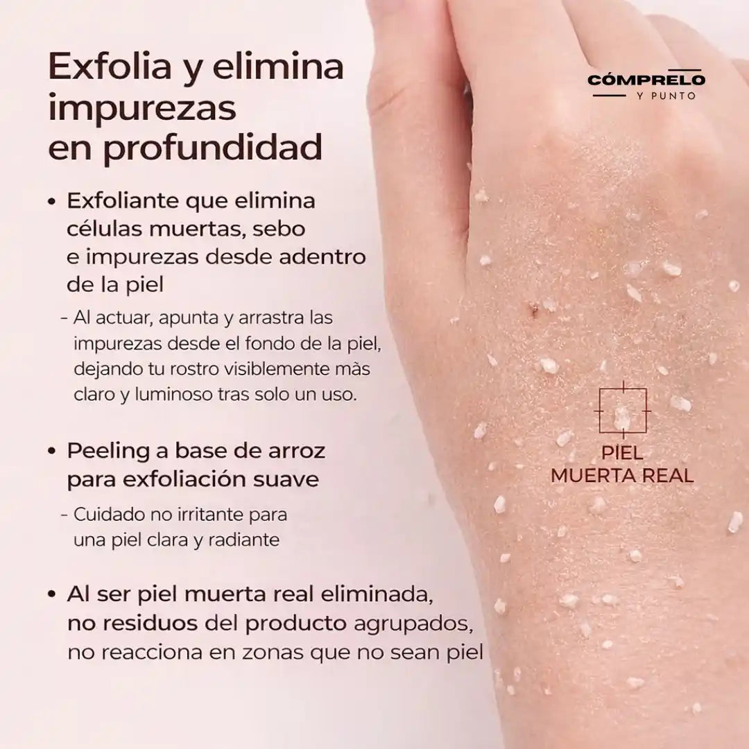 Dr. Melaxin® Peel Shot | Dúo Exfoliante Facial en Arroz Blanco y Negro para Poros Visibles